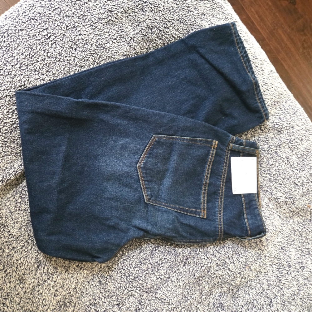 LOFT Mid Rise Slouchy Boyfriend Jeans - Dark Blue Size 10